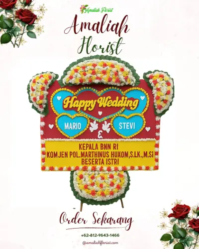 Karangan Papan Bunga Pernikahan di Pronojiwo